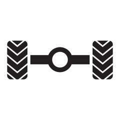 Chassis car icon vector design template in black color isolated sign on white background