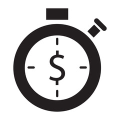 Time is money icon vector design template in black color isolated sign on white background