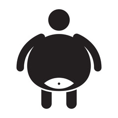 fat man icon vector design template in black color isolated sign on white background