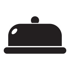 Cloche icon vector design template in black color isolated sign on white background