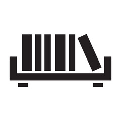bookshelf icon vector design template in black color isolated sign on white background