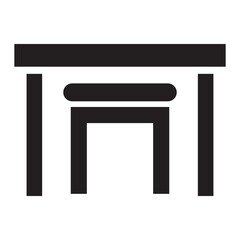 desk table icon vector design template in black color isolated sign on white background