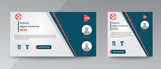 modern design template of a webinar event - Business Conference live webinar banner invitation and social media post template. Business webinar invitation design