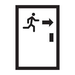 Exit door icon vector design template in black color isolated sign on white background