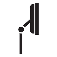 Windscreen wiper icon vector design template in black color isolated sign on white background