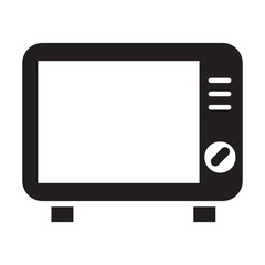microwave icon vector design template in black color isolated sign on white background