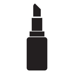 Lipstick icon vector design template in black color isolated sign on white background