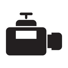 Car engine icon vector design template in black color isolated sign on white background