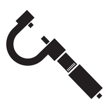 micrometer icon vector design template in black color isolated sign on white background