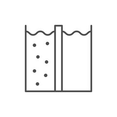 Water purification line outline icon