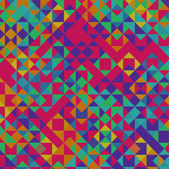 Abstract vector mosaic made of triangles, bold, punchy forms and colors that demand attention