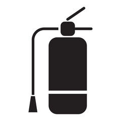 Fire extinguisher icon vector design template in black color isolated sign on white background