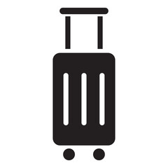 Luggage icon vector design template in black color isolated sign on white background