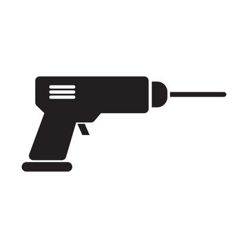 recommend clip art: Driller icon vector design template in black color isolated sign on white background