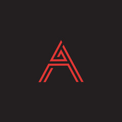 Red-letter (A) LETTERMARK LOGO DESIGN.