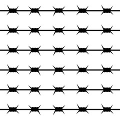 Barbed wire isolated on white background