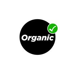 organic allow here vector icon. organic only symbol.
