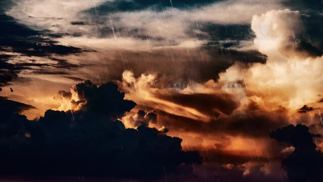 Mystic woman's face in the cloudy sky