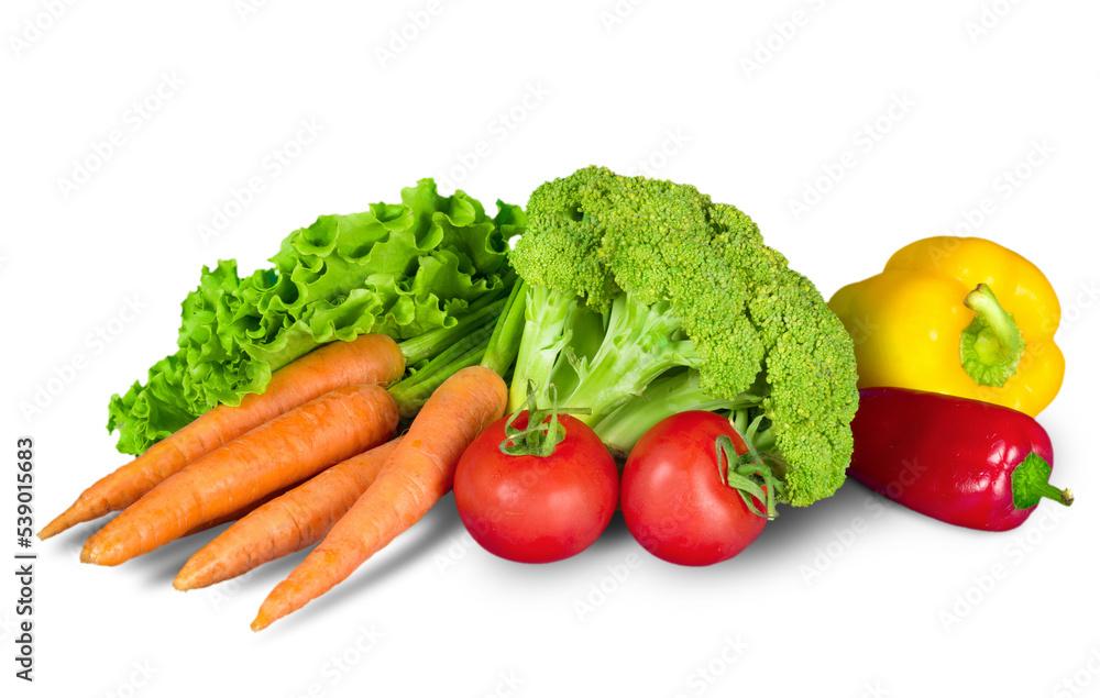 Poster Excellent fresh vegetables,isolated on white with clipping path