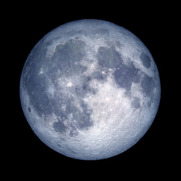 high resolution full moon on black background