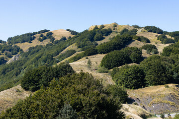 Mountain road landscape Toscano Emiliano Park in Parma province, Italy