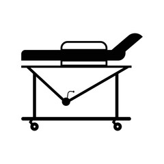 Intensive care medical bed icon | Black Vector illustration |