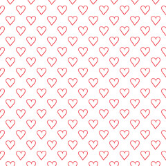 Background with hand drawn hearts. Seamless wallpaper on surface