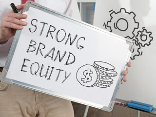 Strong brand equity is shown using the text