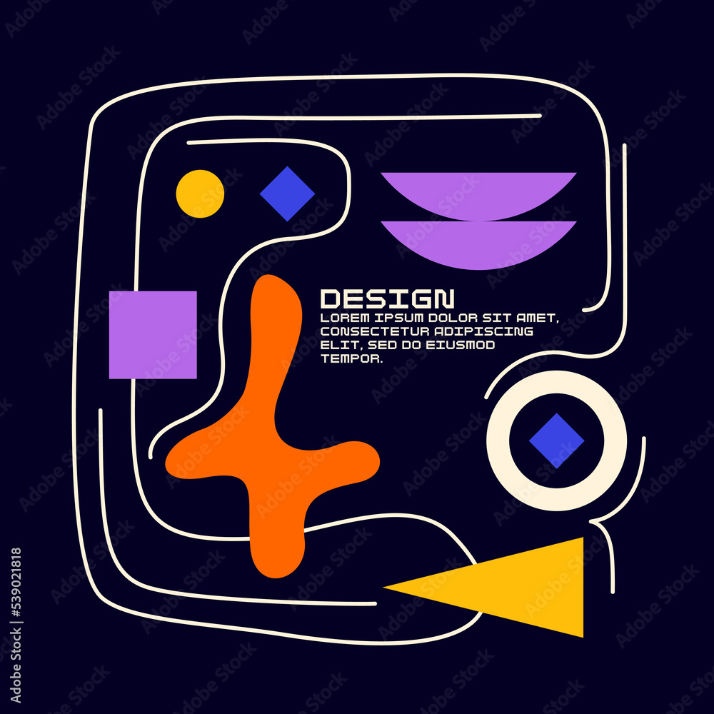 Aufkleber modern geometric composition of various shapes. illustration for design. abstract background in the 