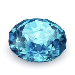 Realistic turquoise illustration - eps10 vector of blue diamond