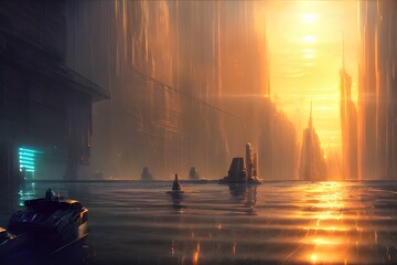 This is a gorgeous and high-resolution 3D illustration of a calming, darker landscape. Choose this wallpaper if you like a variety of vibrant colors and would like something that is relaxing to look a