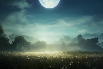 This is a gorgeous and high-resolution 3D illustration of a calming, darker landscape. Choose this wallpaper if you like a variety of vibrant colors and would like something that is relaxing to look a