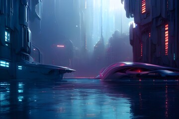 This is a gorgeous and high-resolution 3D illustration of a calming, darker landscape. Choose this wallpaper if you like a variety of vibrant colors and would like something that is relaxing to look a
