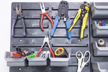 pliers screws pulls with various tools and wall tool hanger