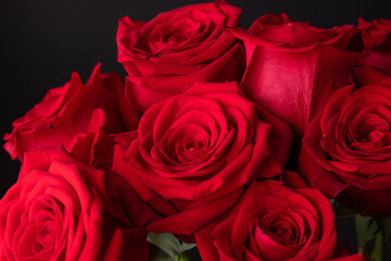 The red roses for the Valentine 