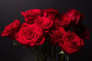 The red roses for the Valentine 