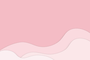 minimal style pastel pink paper cut effect waves