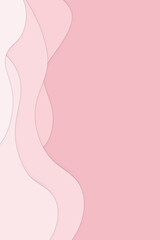 minimal style pastel pink paper cut effect waves