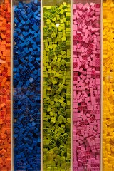 Vertical of studs sorted by colors in the shop