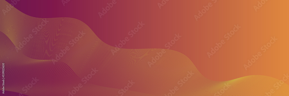 Poster orange background lines wave abstract stripe design. orange abstract background for wide banner with