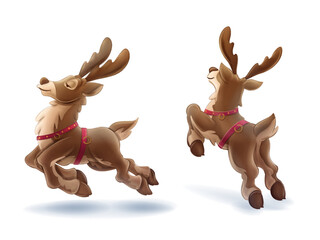 set of reindeer for christmas composition © mollicart