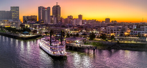 New Orleans skyline sunset