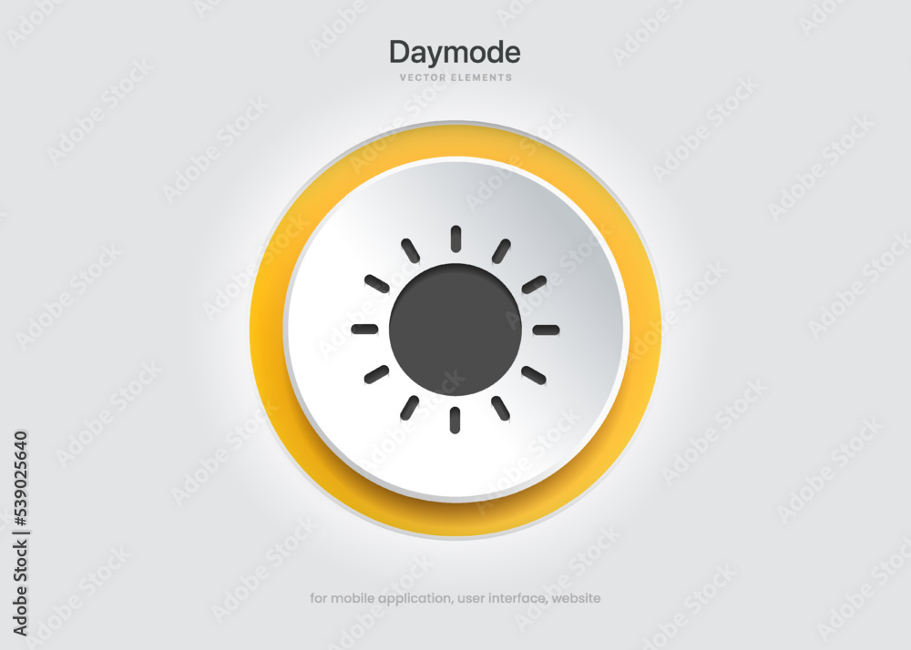 Aufkleber On and off toggle switch buttons. Light and Dark mode buttons. Day and night mode switch buttons for mobile app, web design, animation.