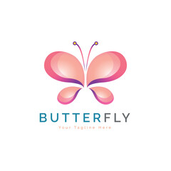 butterfly modern logo template design for brand or company and other