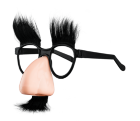 Glasses and Nose with Mustache mask Isolated on White Background.