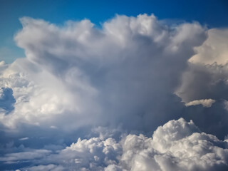 Fototapeta na wymiar Clouds background seen from an airplane