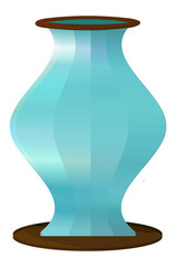Turquoise antique style amphora, shiny porcelain vase, large ceramic pitcher	