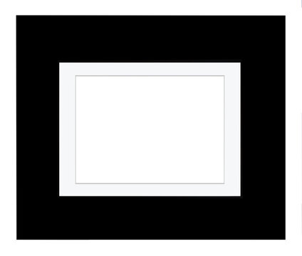 large black picture frame with mat board white background