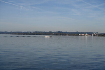 Fototapeta na wymiar boat in the lake Constance in Austria