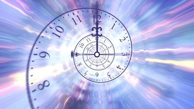 Blue energy futuristic time spiral infinity clock